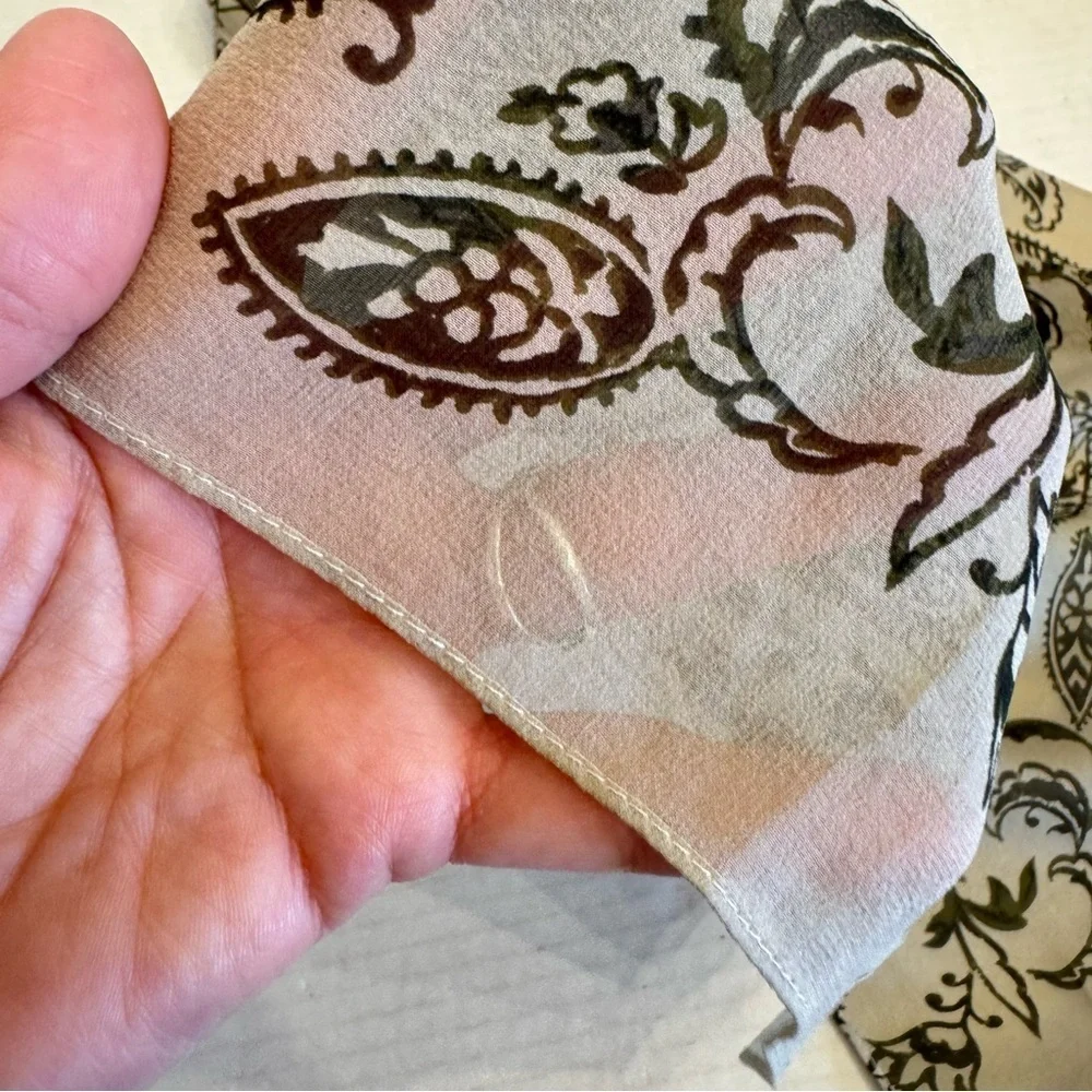 Jones New York 100% Silk Scarf Paisley 14” x 43
